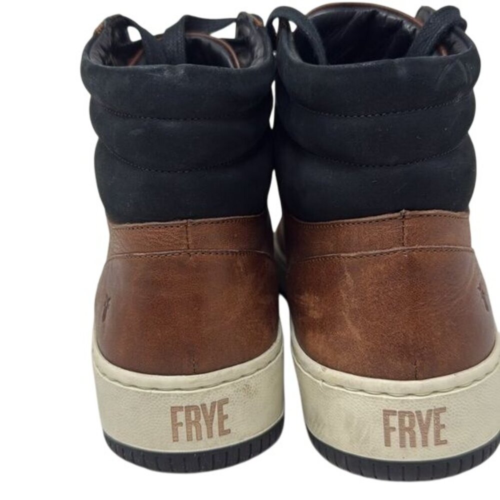 FRYE Wythe Leather High-Top Sneakers, men’s 8M, cognac color - Picture 5 of 14